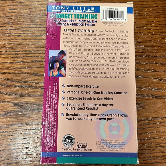 Vintage 90’s TONY LITTLE Target Training VHS Exercise Tapes - Set of 3 - Picture 8 of 11